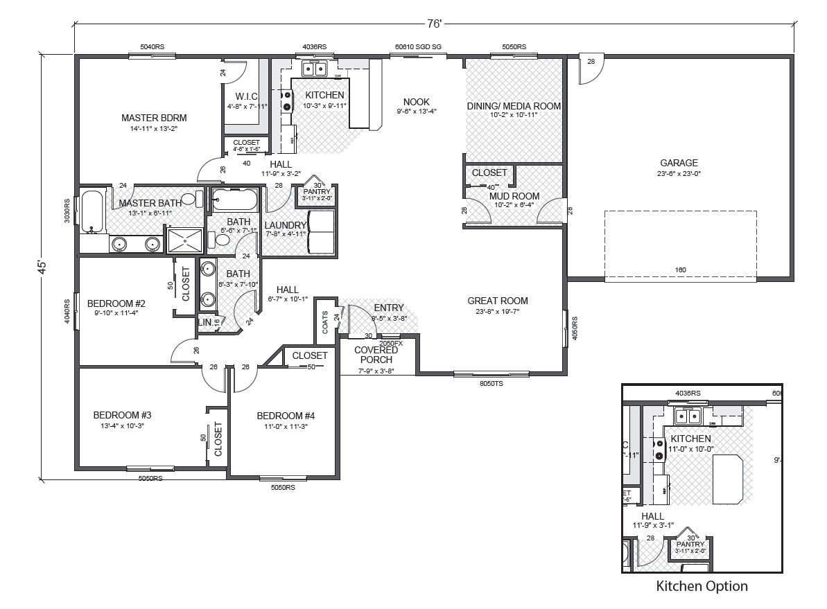 The Woodview Rambler Home Floor Plan