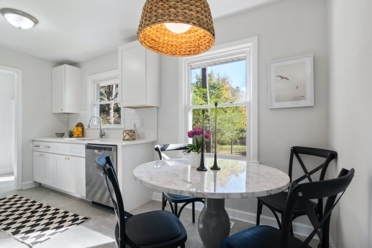 dining table in small home kitchen