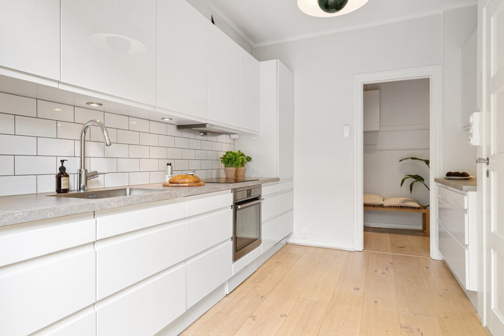 White Closets in Kitchen